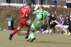 Kreisklasse - Saison 2023/24 - MTV Ingolstadt - TSV Kösching  - Jonas Betz rot Kösching - Ivan Covic Torwart MTV - Foto: Meyer Jürgen