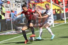 3.Liga - Saison 2022/2023 - FC Ingolstadt 04 -  - SV Waldhof-Mannheim - Dominik Franke (Nr.3 - FCI) - Julian Riedel (Nr.3 - SV Waldhof Mannheim) - Foto: Meyer Jürgen