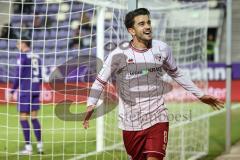 3. Liga; Erzgebirge Aue - FC Ingolstadt 04; Tor Jubel Treffer Fredrik Carlsen (8, FCI)