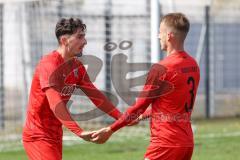 Bayernliga Süd - Saison 2021/2022 - FC Ingolstadt 04 II - TürkAugsburg - Der 2:0 Führungstreffer durch Domislic Renato (#17 FCI) rot - jubel - Brunner Jonas (#3 FCI) - - Foto: Meyer Jürgen