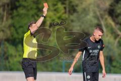 Bezirksliga - Saison 2022/2023 - FC Fatih Ingolstadt - SV Manching  - Dzenis Seferovic schwarz Manching foult Akif Abasikeles rot FC Fatih und bekommt die rote Karte - Foto: Meyer Jürgen