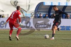 3. Liga - Saison 2025/26 - Hansa Rostock - FC Ingolstadt 04  - Der0:1Treffer durch Marcel Costly (Nr.22 - FCI) - jubel-  - Torwart Benjamin Uphoff (Nr.1 - Hansa Rostock) - Foto: Meyer Jürgen