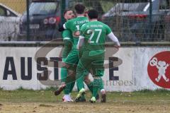 Bezirksliga - Saison 2024/25 - FC Gerolfing - FC Fatih Ingolstadt - Der 1:0 Führungstreffer durch Lukas Achhammer (Nr.9 - FC Gerolfing) - jubel  - XXXXX - Foto: Meyer Jürgen
