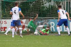 Toto-Pokal - Saison 2023/2024 - FC Gerolfing - TSV Rohrbach - Raymond Kreizer grün #4 Gerolfing - Alexander Deuschle Torwart Rohrbach - Foto: Meyer Jürgen