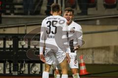 2.BL; 1. FC Nürnberg - FC Ingolstadt 04; Tor Jubel Treffer Filip Bilbija (35, FCI) Dennis Eckert Ayensa (7, FCI)