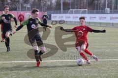 AUDI - Schanzer Amateurcup 2023 - Vorrunde - SV Walpertskirchen - SV Zuchering - Leander Friedl rot Zuchering - Martin Deutinger schwarz Walpertskirchen - Foto: Meyer Jürgen