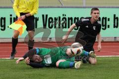 Kreisliga - Saison 2022/2023 - DJK Ingolstadt - SV Manching U23 - Alexander Zielinski grün Manching - Ostap Nechaj schwarz DJK Ing. - Foto: Meyer Jürgen