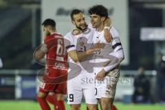 Toto-Pokal; 
Türkgücü München - FC Ingolstadt 04; Tor Jubel Treffer Ognjen Drakulic (30, FCI) mit David Kopacz (29, FCI) 0:4