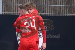 Bayernliga Nord - Saison 2023/24 - FC Ingolstadt 04 II - SpVgg Hankofen-Hailing -  Der 1:0 Führungstreffer durch - Birkl Johannes rot FCI - jubel - Foto: Meyer Jürgen