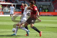 3.Liga - Saison 2022/2023 - FC Ingolstadt 04 -  - SV Waldhof-Mannheim - Dominik Franke (Nr.3 - FCI) - Laurent Jans (Nr.18 - SV Waldhof Mannheim) - Foto: Meyer Jürgen