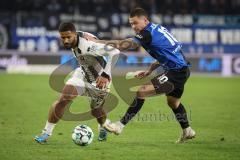 3. Liga - Saison 2026/27 - Waldhof Mannheim - FC Ingolstadt 04 - Keanan Bennetts (Nr.18 - FCI) - Julian Ulbricht (Nr.10 - Waldhof Mannheim) - Foto: Meyer Jürgen