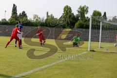 Bayernliga Süd - Saison 2021/2022 - FC Ingolstadt 04 II - Schwaben Augsburg -  1:0 Treffer durch Senger Michael (#21 FCI) - jubel - Patrick Rösch Torwart Augsburg - Foto: Meyer Jürgen