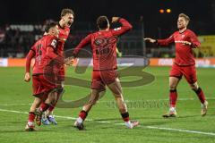 3. Liga; SSV Ulm - FC Ingolstadt 04; Tor Jubel Treffer 0:3 Marcel Costly (22, FCI) Jasper Maljojoki (23, FCI) Emre Gül (5, FCI) Simon Lorenz (32, FCI)