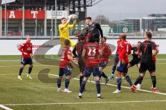 Bayernliga Süd - Saison 2021/2022 - FC Ingolstadt 04 II -  SpVgg Unterhaching - Kevin Darmstädter Torwart Haching -  Arian Llugiqi #9 FCI beim Kopfball - Foto: Meyer Jürgen