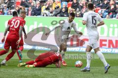 2.BL; Fortuna Düsseldorf - FC Ingolstadt 04; Visar Musliu (16, FCI) Hennings Rouwen (28 DUS) Nikola Stevanovic (15, FCI)