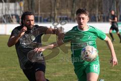 Kreisklasse - Saison 2022/2023 -FC Gerolfing II - GW Ingolstadt - Florian Uslar grün Gerolfing - Hakan Gökhan
 schwarz GW Ingolstadt - Foto: Meyer Jürgen