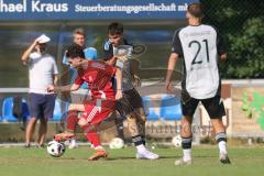 Testspiel - Bezirksliga - Saison 2025/26 - TSV Ober./Unterhaunstadt - Türkisch Ingolstadt  - Arda Keskin rot Türkisch  - Angelo Boharu weiss Ober./Unterh.stadt - Foto: Meyer Jürgen
