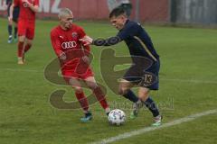 Bayernliga Süd - Saison 2021/2022 - FC Ingolstadt 04 II - TSV 1860 München II - Rausch Thomas (#18 FCI) - Freitag Alexander blau #13 München - Foto: Meyer Jürgen