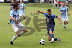 Kreisliga - Saison 2023/2024 - SV Menning  - FC Sandersdorf - Simon Wolfsfellner blau Menning - Manuel Recum weiss Sandersdorf - Foto: Meyer Jürgen
