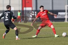 Bayernliga Nord - Saison 2023/24 - FC Ingolstadt 04 II - SpVgg Hankofen-Hailing - Cavadias fabian rot FCI - Blümel Jonas schwarz Hankofen - Foto: Meyer Jürgen