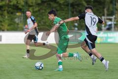 Bezirksliga - Saison 2025/26 - FC Gerolfing - TSV Ober./Unterh.stadt - Ahmet Altay grün Gerolfing - Angelo Boharu (Nr.19 - TSV Ober-/Unterh.stadt) - Foto: Meyer Jürgen