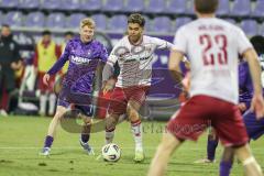 3. Liga; Erzgebirge Aue - FC Ingolstadt 04; Angriff Yann Sturm (7, FCI) Weinhauer Erik (7 Aue)