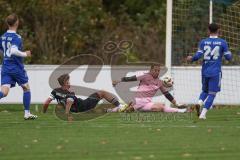 Bezirksliga - Saison 2025/26 - TSV Ober./Unterhaunstadt -  TSV Gaimersheim - Nico von Swiontek Brzezinski (Nr.17 - TSV Gaimersheim) - Ali Cakmakci Torwart Ober/Unterhstadt - Foto: Meyer Jürgen