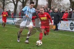 Kreisliga - Saison 2025/26- TSV Kösching - FC Sandersdorf - Jonas Betz rot Kösching - Christian Winkler blau Sandersdorf  - Foto: Meyer Jürgen
