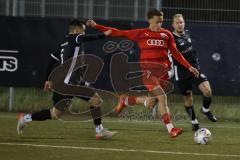 2023_11_24 - Bayernliga Nord - Saison 2023/24 - FC Ingolstadt 04 II - DJK Gebenbach - Aurel Kuqanaj (Nr.20 - FCI U21) - Patrick Hofmann schwarz Gebenbach - Foto: Meyer Jürgen