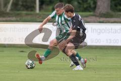 Landesliga - Saison 2025/26 - SV Manching - FC Memmingen II - Sebastian Graßl (Nr.10 - SV Manching) - Jarsch Linus schwarz Memmingen  - Foto: Meyer Jürgen