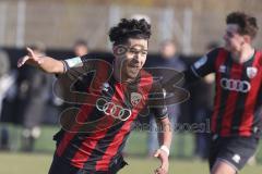 *** A-Junioren Bundesliga  - Saison 2025/26 - FC Ingolstadt 04 - SpVgg Greuther Fürth - Polat Arel schwarz FCI mit dem 2:1 Führungstreffer - jubel  XXXXX - Foto: Meyer Jürgen