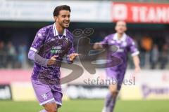 Toto-Pokal; SV Wacker Burghausen - FC Ingolstadt 04; in der ersten Minute Tor Jubel Treffer Fredrik Carlsen (8, FCI) 0:1