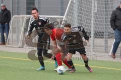 AUDI - Schanzer Amateurcup 2023 - Vorrunde - Türk SV Ingolstadt - SV 66 Pondorf - Aytac Mandaci schwarz Türk SV - Johannes Zeller rot Pondorf - Foto: Meyer Jürgen