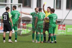 Bezirksliga - Saison 2025/26 - FC Gerolfing - SVA Palzing - Gelbe Karte für Christian Träsch (Nr.3 - FC Gerolfing) der einen Strafstoss verursacht durch ein Foul - XXXXX - Foto: Meyer Jürgen