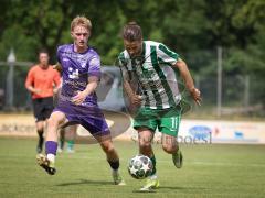 Landesliga - Freundschaftsspiel - Saison 2026/27 - SV Manching - TSV Karteth-Lappersdorf - Daniel Schweiger (Nr.11 - SV Manching) - Fritz Lukas lila Kareth - Lappersdorf  - Foto: Meyer Jürgen