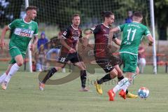 Testspiel - 2. Bundesliga - VfB Eichstätt - FC Ingolstadt 04 - Jonatan Kotzke (25, FCI) Sebastian Graßl (Nr.11 - VfB) Marcel Gaus (19, FCI)