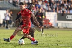 Freundschaftsspiel - Saison 2025/26 - FC Ingolstadt 04 II - Delay Sports - Jason Osei Tutu (Nr.11 - FC Ingolstadt II) - Robin Charles Traboulsi (Nr.4 - Delay Sports) - Foto: Meyer Jürgen