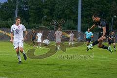 Bayernliga Süd - Saison 2021/2022 - FC Ingolstadt 04 II - SV Donaustauf - Görtler Patrick (#9 FCI) trifft zum 2:2 Ausgleichstreffer - jubel - Fabian Vogl weiss #3 Donaustauf - Foto: Meyer Jürgen