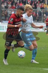 3.Liga - Saison 2022/2023 - TSV 1860 München - FC Ingolstadt 04 - Jesper Verlaat (Nr.4 - 1860 München) - Pascal Testroet (Nr.37 - FCI) - Foto: Meyer Jürgen