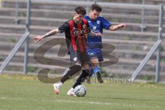 Bayernliga Nord - Saison 2024/25 - FC Ingolstadt 04 II - Würzburger FV 04 - Luka Klanac (Nr.9 - FCI U21) - Lotzgen Moritz blau Würzburg - Foto: Meyer Jürgen