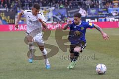 3.Liga - Saison 2022/2023 - 1. FC Saarbrücken - FC Ingolstadt 04 - Marcel Costly (Nr.22 - FCI) - Calogero Rizzuto (Nr.27 - 1.FC Saarbrücken) - Foto: Meyer Jürgen