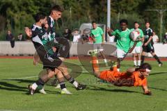 Bezirksliga - Saison 2025/26 - FC Fatih Ingolstadt - TSV Gaimersheim - Hakan Düzgün (Nr.25 - TSV Gaimersheim) erzielt ein Tor - jubel - Daniel Wolf Torwart Fatih  - Foto: Meyer Jürgen