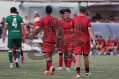 * Testspiel - 3. Liga - Saison 2025/26 - FC Ingolstadt 04 - VFB Eichstätt - Davide Sekulovic (Nr.33 - FC Ingolstadt 04) - jubel - Marcel Costly (Nr.22 - FC Ingolstadt 04) - Massimo Agostinelli (Nr.46 - FC Ingolstadt 04) - XXXXX - Foto: Meyer Jürgen