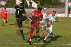 A-Junioren Bundesliga Süd/Südwest - Saison 2021/22 - FC Ingolstadt 04  - SpVgg Greuther Fürth - Udebuluzor Michael rot FCI - Böhnke Max Torwart Greuther Fürth - Foto: Jürgen Meyer