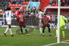 3.Liga - Saison 2022/2023 - FC Ingolstadt 04 -  - FC Freiburg II - Justin Butler (Nr.31 - FCI) - Maximilian  Neuberger (Nr.38 - FCI) - Foto: Meyer Jürgen