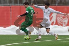 AUDI - Schanzer Amateurcup - Finale -  2026  - SV Hundszell - SV Denkendorf - Luca Kammerer weiss Hundszell - Marius Heß grün Denkendorf - Foto: Meyer Jürgen