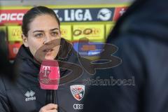 3. Liga; SSV Jahn Regensburg - FC Ingolstadt 04; Interview vor dem Spiel Cheftrainerin Sabrina Wittmann (FCI)