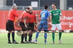 2024_2_17 - Saison 2023/24 - AUDI-Schanzer Amateur Cup - SV Hundszell - FC Gerolfing - Finale - Die Mannschaften begrüßen sich -  - XXXXX - Foto: Meyer Jürgen