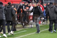 3. Liga; FC Ingolstadt 04 - 
Rot-Weiss Essen; Sieg Jubel Freude Cheftrainer Michael Köllner (FCI)