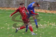 Kreisliga - Saison 2025/26- TSV Kösching - SV Zuchering - Valentin Hafner blau Kösching - Lukas Schmidtner rot Zuchering - Foto: Meyer Jürgen
